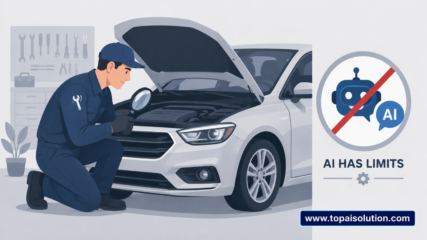  Limits of AI in car inspection illustration