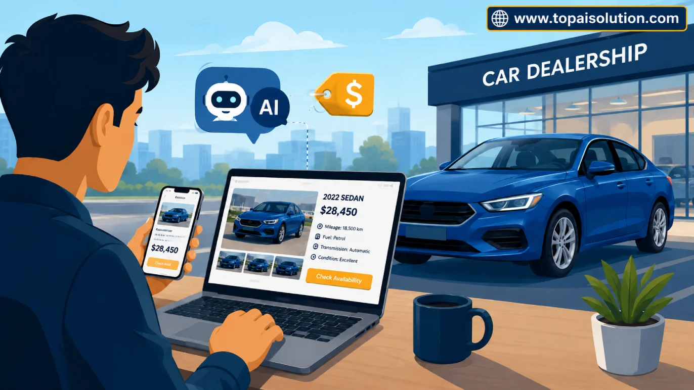 AI tools for car shopping and negotiation illustration