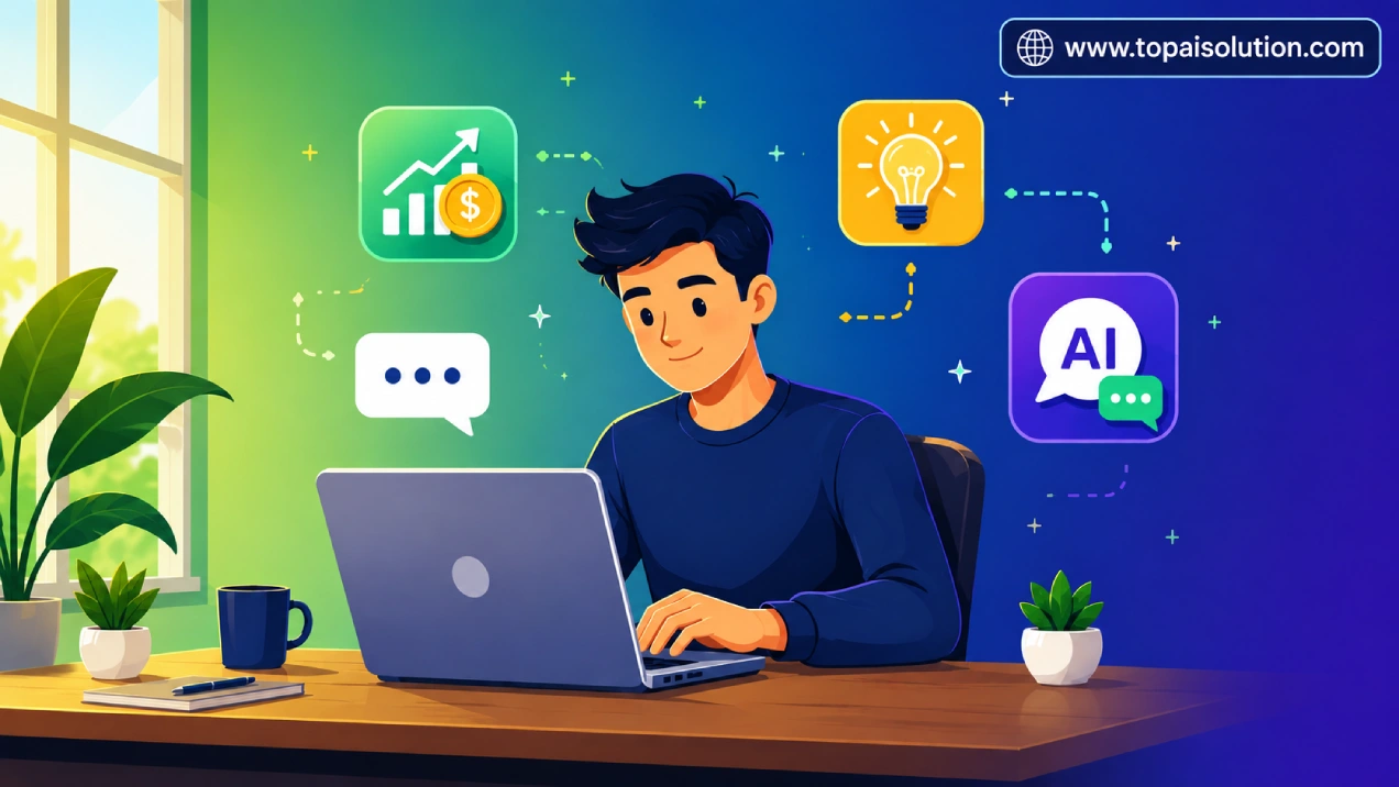 Making money online using AI illustration for beginners