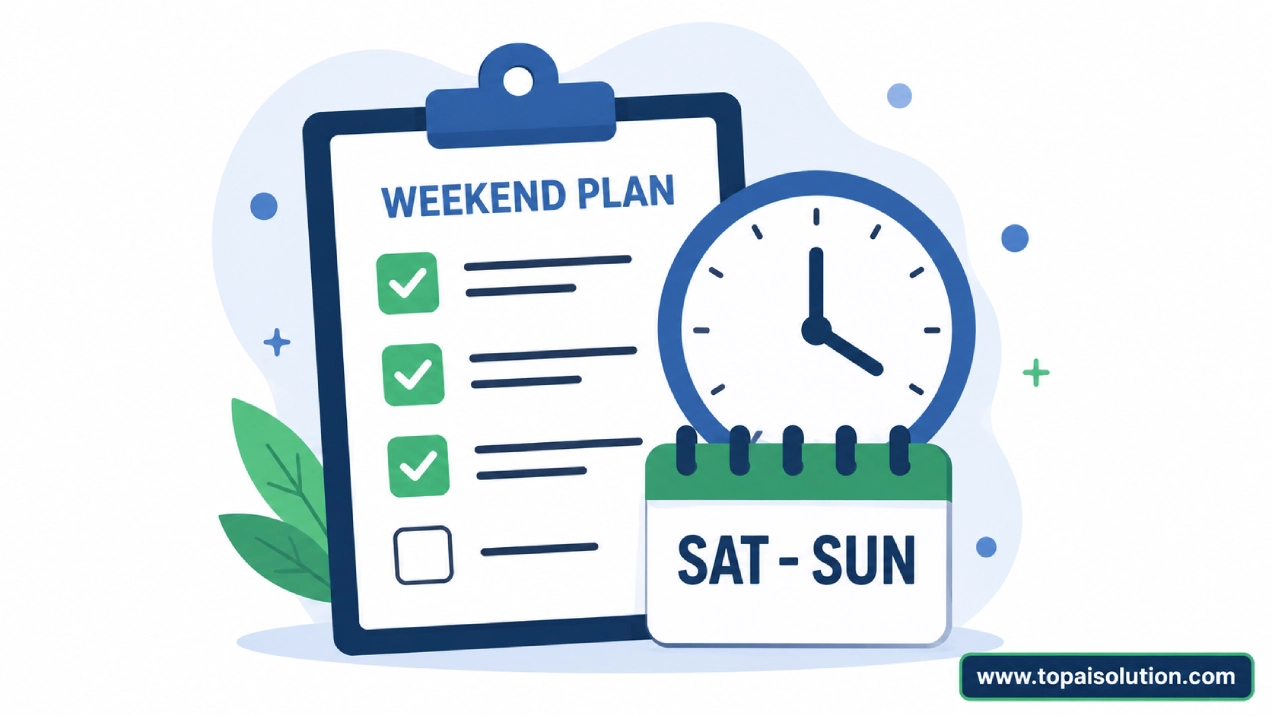Weekend AI side hustle checklist illustration